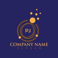 Minimalistic lettermark PJ logo design for branding vector