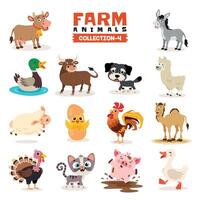 Set Of Various Farm Animals vector