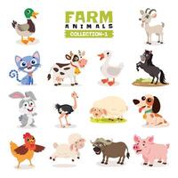 Set Of Various Farm Animals vector