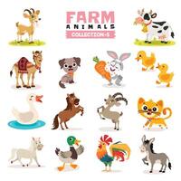 conjunto de varios granja animales vector