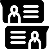 this icon or logo discussion icon or other where all matters relating to discussion activities, preparation and others or design application software vector