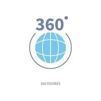 360 degrees concept line icon. Simple element illustration. 360 degrees concept outline symbol design. vector