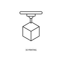 3d printing concept line icon. Simple element illustration. 3d printing concept outline symbol design. vector