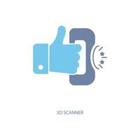3d scanner concept line icon. Simple element illustration. 3d scanner concept outline symbol design. vector