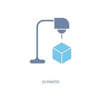 3d printer concept line icon. Simple element illustration. 3d printer concept outline symbol design. vector