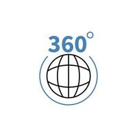 360 degrees concept line icon. Simple element illustration. 360 degrees concept outline symbol design. vector