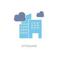 city pollution concept line icon. Simple element illustration. city pollution concept outline symbol design. vector