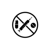 no drugs concept line icon. Simple element illustration. no drugs concept outline symbol design. vector