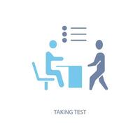 taking test concept line icon. Simple element illustration. taking test concept outline symbol design. vector