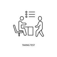 taking test concept line icon. Simple element illustration. taking test concept outline symbol design. vector