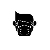 man with mask concept line icon. Simple element illustration.  man with mask concept outline symbol design. vector