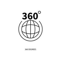 360 degrees concept line icon. Simple element illustration. 360 degrees concept outline symbol design. vector