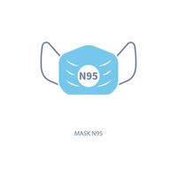mask n95 concept line icon. Simple element illustration. mask n95 concept outline symbol design. vector