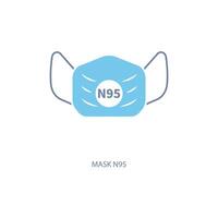 mask n95 concept line icon. Simple element illustration. mask n95 concept outline symbol design. vector