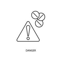 danger concept line icon. Simple element illustration. danger concept outline symbol design. vector