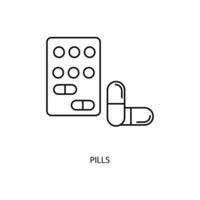 pills concept line icon. Simple element illustration. pills concept outline symbol design. vector