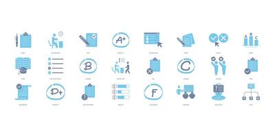 Exam icons set. Set of editable stroke icons.Vector set of Exam vector