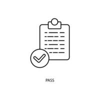 pass concept line icon. Simple element illustration. pass concept outline symbol design. vector