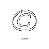 c grade concept line icon. Simple element illustration. c grade concept outline symbol design. vector