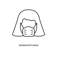 woman with mask concept line icon. Simple element illustration. woman with mask concept outline symbol design. vector