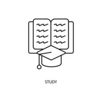 study concept line icon. Simple element illustration. study concept outline symbol design. vector