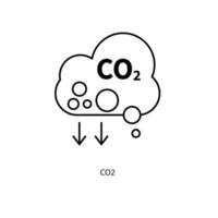 co2 concepto línea icono. sencillo elemento ilustración. co2 concepto contorno símbolo diseño. vector