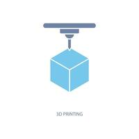 3d printing concept line icon. Simple element illustration. 3d printing concept outline symbol design. vector
