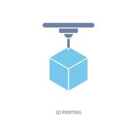 3d printing concept line icon. Simple element illustration. 3d printing concept outline symbol design. vector