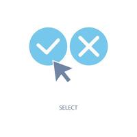 select concept line icon. Simple element illustration. select concept outline symbol design. vector