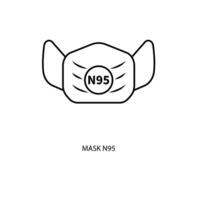 mask n95 concept line icon. Simple element illustration. mask n95 concept outline symbol design. vector