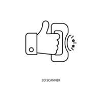 3d scanner concept line icon. Simple element illustration. 3d scanner concept outline symbol design. vector