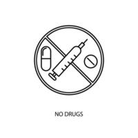 no drugs concept line icon. Simple element illustration. no drugs concept outline symbol design. vector