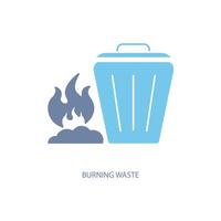 burning waste concept line icon. Simple element illustration. burning waste concept outline symbol design. vector