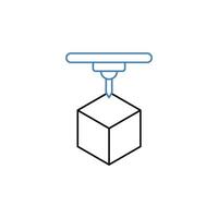 3d printing concept line icon. Simple element illustration. 3d printing concept outline symbol design. vector