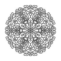 contorno mandala para colorante libro decorativo redondo ornamento vector