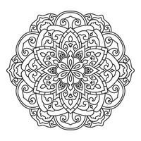 contorno mandala para colorante libro decorativo redondo ornamento vector