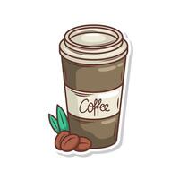 Coffee drink in cup illustration vector