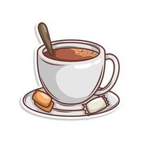 Coffee drink in cup illustration vector