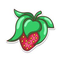 hand draw strawberry fruit illustration art vector