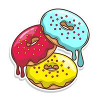 Delicious donut vector hand draw illustration