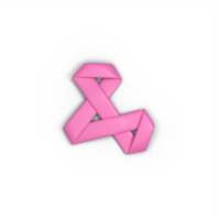 3d Illustration of Love Shaped Pink Ribbon png