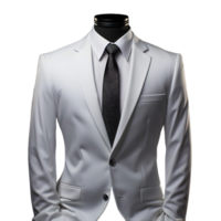 ai generado elegante blanco de los hombres formal traje aislado en transparente antecedentes. generativo ai png