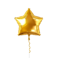 AI generated Gold star balloon for party and  celebration  isolated on transparent background   generative AI png