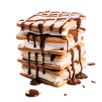 AI generated Cold Coffee Dessert Cream Chocolate Biscuits isolated on transparent background generative AI png