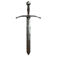 AI generated Crafted Medieval Sword with Transparent Background for Authentic Reenactments and Historical Displays generative AI png