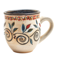 AI generated Decoration mug cup  isolated on transparent background   generative AI png