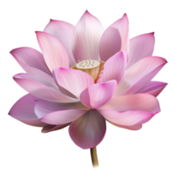 ai généré gracieux lotus rose fleur isolé sur transparent Contexte génératif ai png