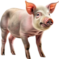 ai généré aquarelle La peinture de une mignonne miniature porc png