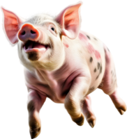 ai generiert Aquarell Gemälde von ein süß Miniatur Schwein png