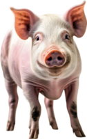 ai généré aquarelle La peinture de une mignonne miniature porc png